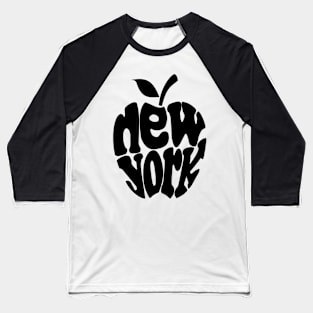 Big Apple New York, black Baseball T-Shirt